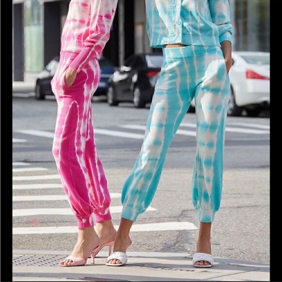 NWT GENERATION LOVE Anna Tie Dye Knit Jogger In Pink & White Size S - Picture 12 of 12